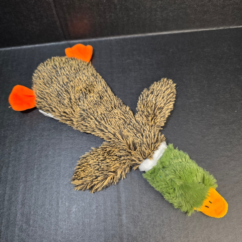 Best Pet Supplies Mallard‎ Duck Dog Toy Small Brown Green Floppy Squeaker Plush